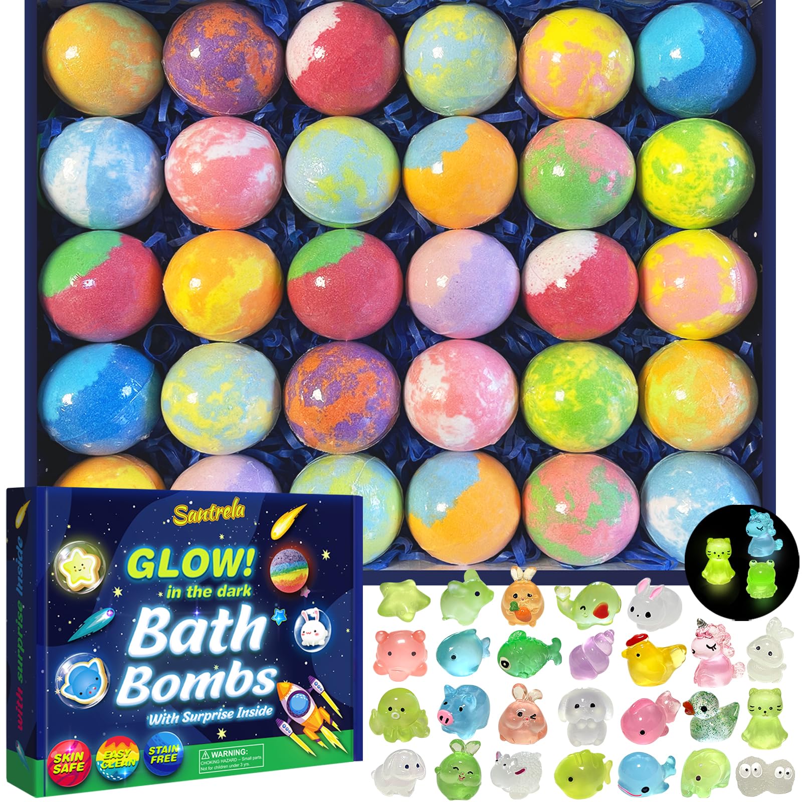 Santrela kids bath bombs reveal surprise toys inside for exciting bath-time play