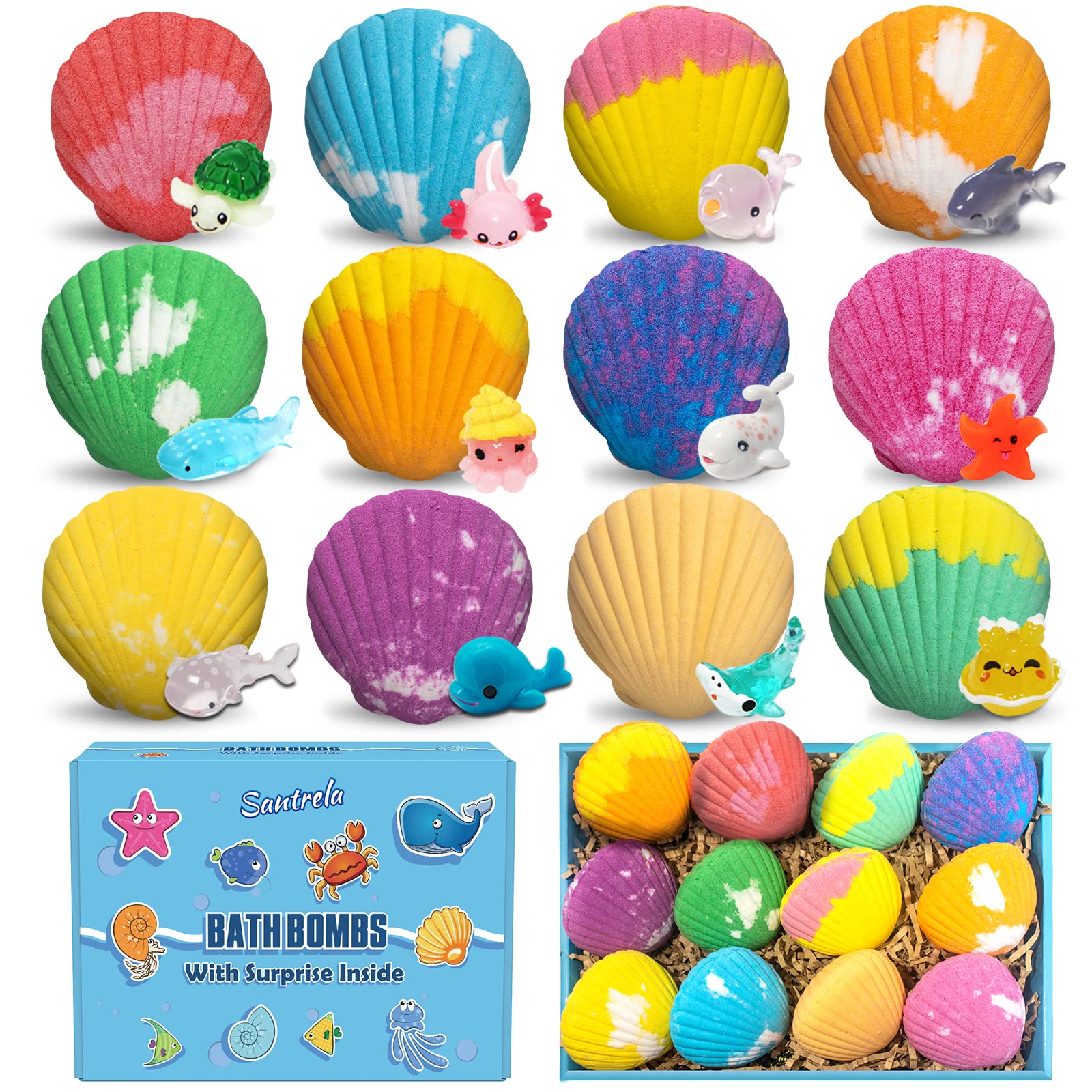 Santrela sea animal shell design adds a charming bath-time theme