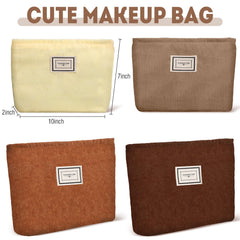 Sanwuta 4-pack makeup bags laid flat for space-saving packing