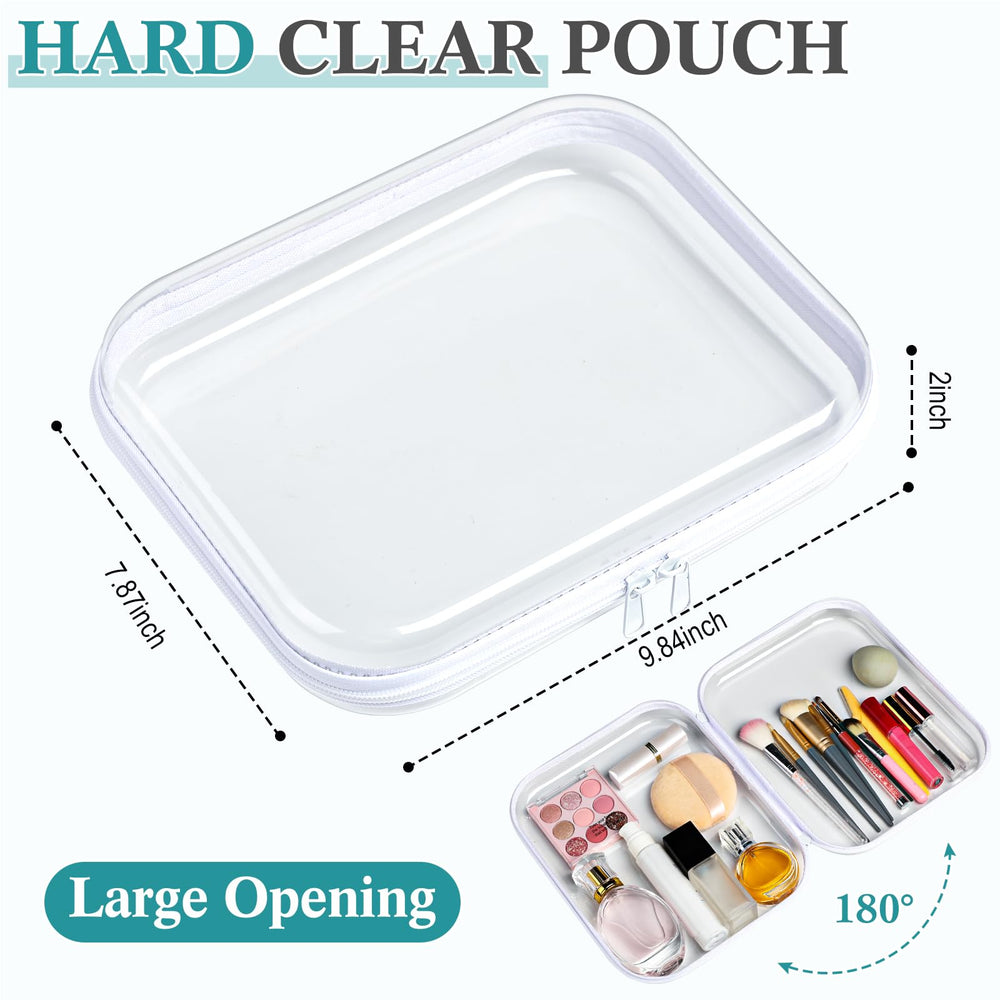 Sanwuta clear hard zipper case open zipper highlights quick access.