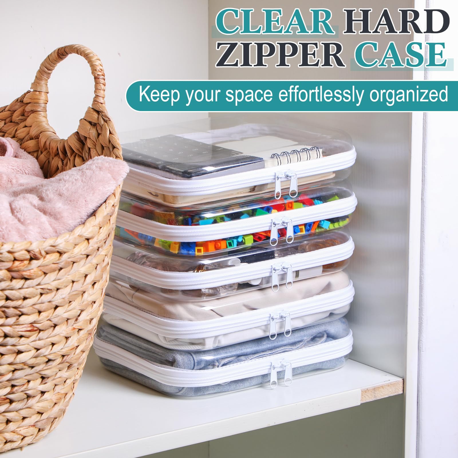 Sanwuta clear hard zipper case snack transport showcased for on-the-go snacks.