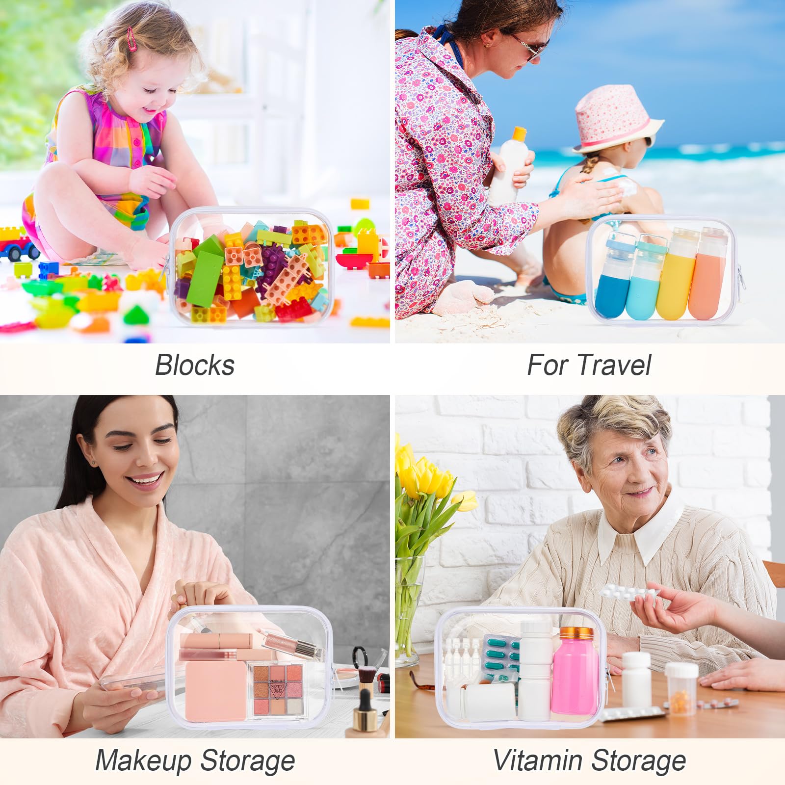 Sanwuta clear zipper case versatile for home car or desk organization