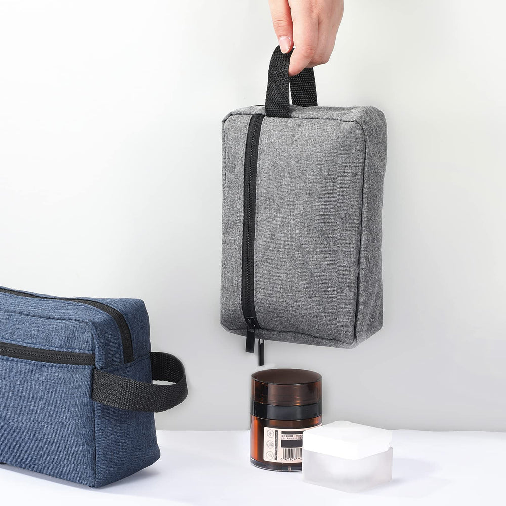 Sanwuta toiletry bag hanging on wall to save space and keep items accessible.