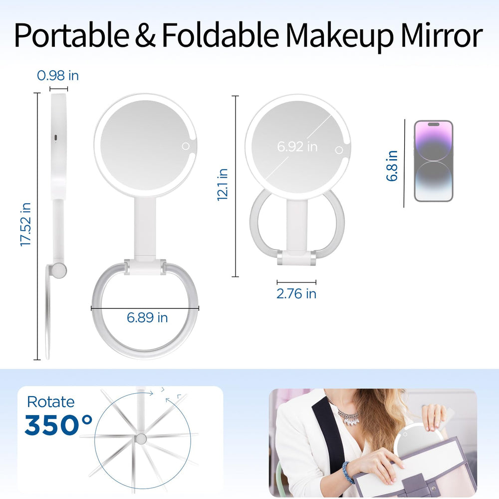 SANYCASA mirror shows 64 LED lights delivering even, shadow-free makeup illumination.