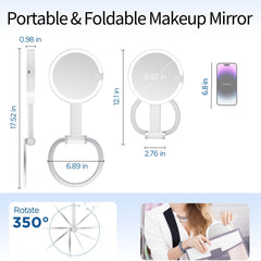 SANYCASA mirror shows 64 LED lights delivering even, shadow-free makeup illumination.