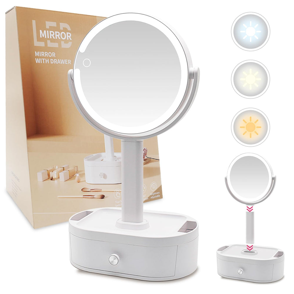 SANYCASA vanity-ready mirror ideal for desks, dorms, or hotel bathrooms.