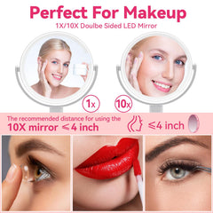SANYCASA makeup mirror with lights 3-color modes for true skin tone checks.