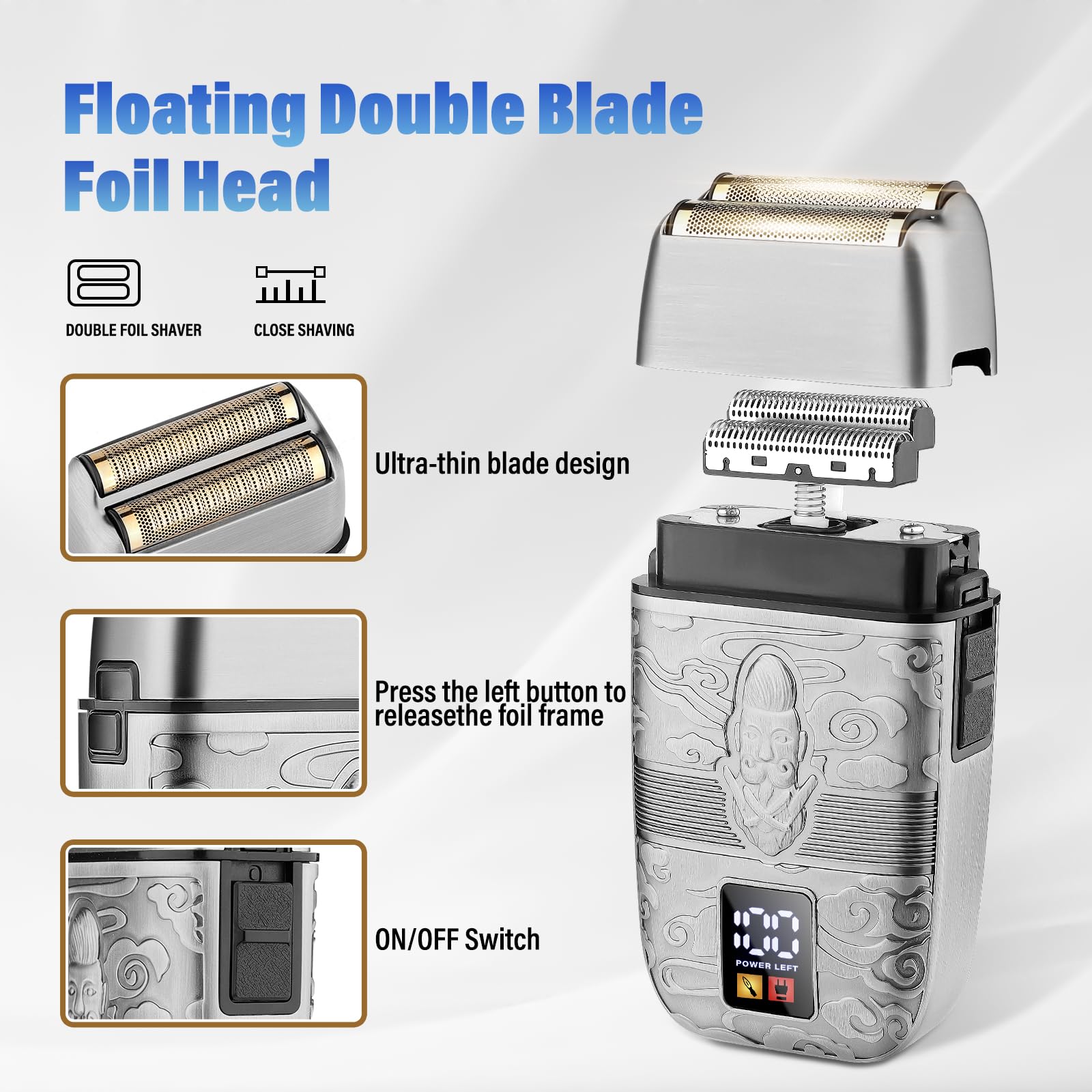 Saoilli cordless electric razor ready for versatile on-the-go shaving.