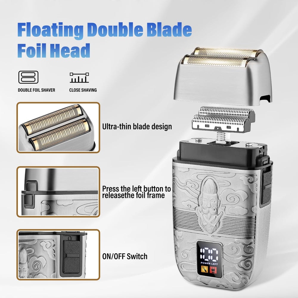 Saoilli cordless electric razor ready for versatile on-the-go shaving.