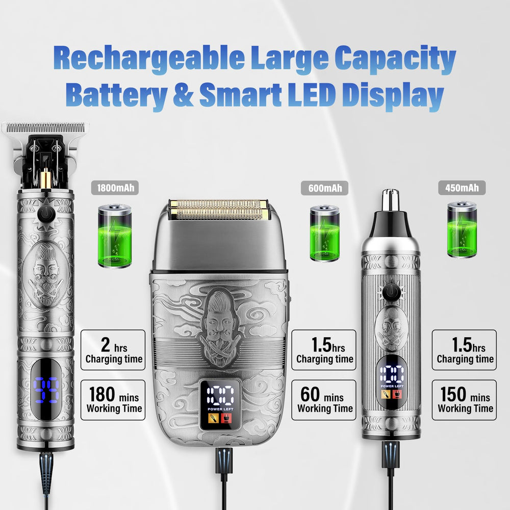 Saoilli 1800mAh battery powers long cordless grooming sessions.