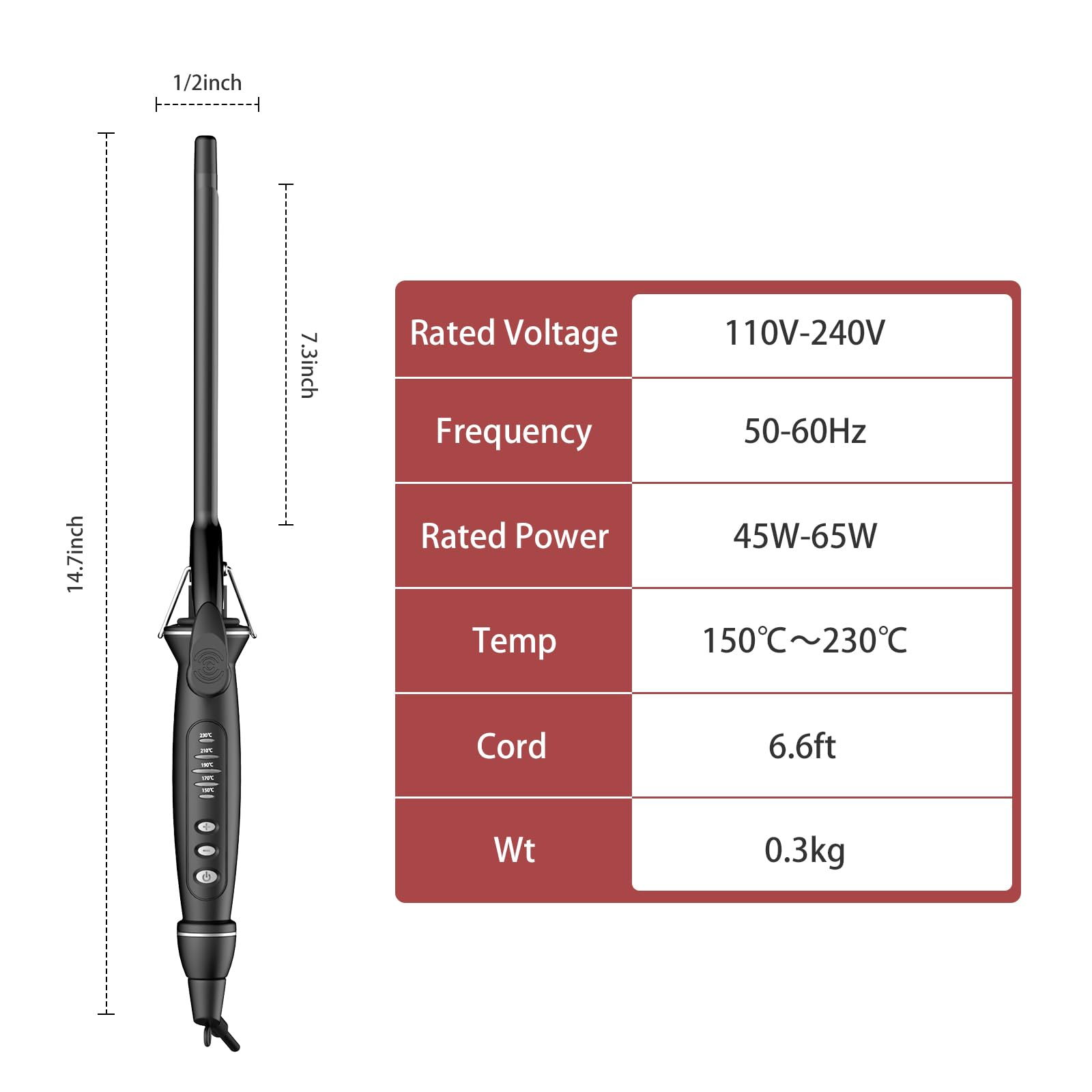 SAOSA curling iron 360-degree cord prevents tangling during easy curling