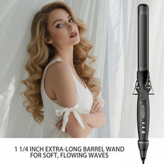 SAOSA curling iron coating closeup highlights tourmaline ceramic coating for smoother, frizz-controlled results.