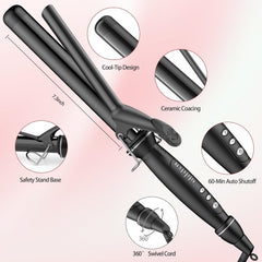 SAOSA curling iron heat control dial demonstrates five temps for various hair types.