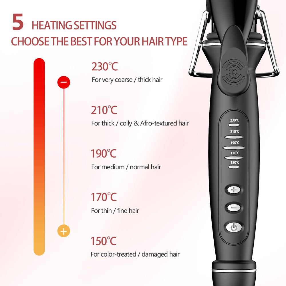 SAOSA curling iron heat-resistant tip with included glove emphasizes safer styling.