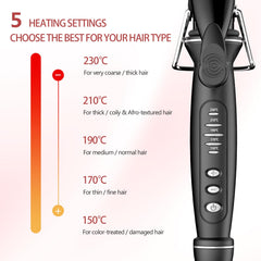 SAOSA curling iron heat-resistant tip with included glove emphasizes safer styling.