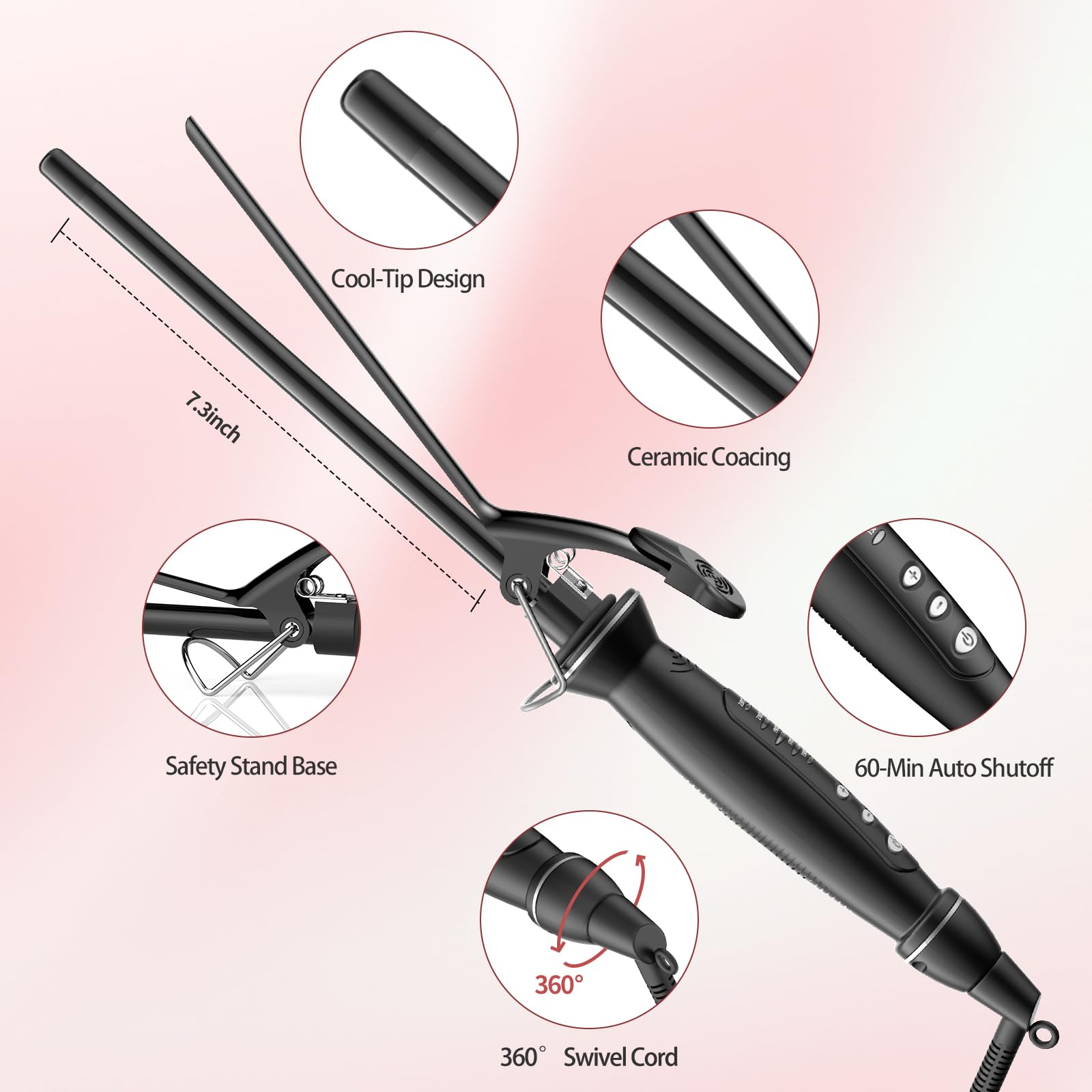 SAOSA curling iron heats to 230°C in 30 seconds for fast styling