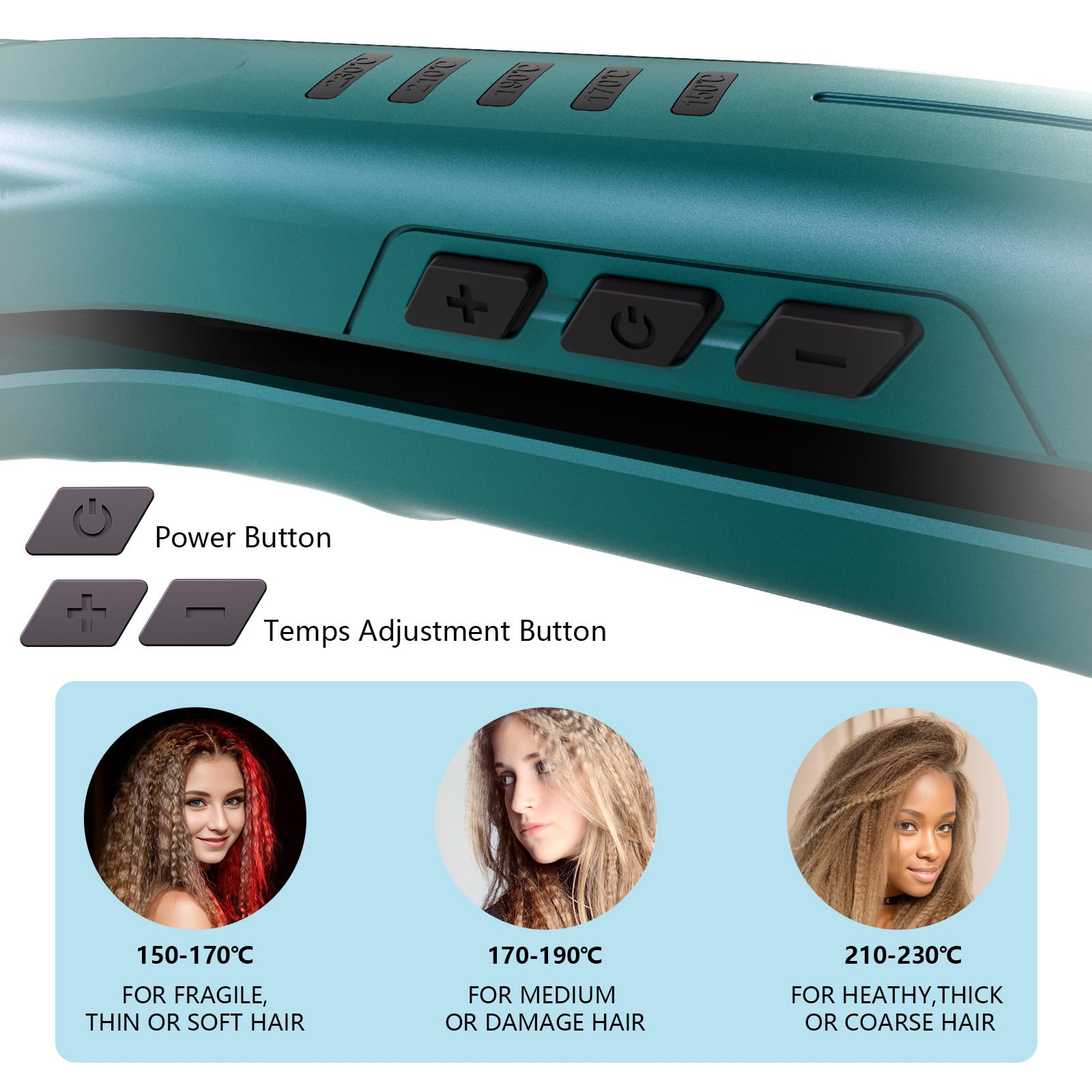 SAOSA hair crimper iron global voltage for international travel.