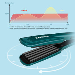SAOSA hair crimper iron temperature control feature enabling precise styling.