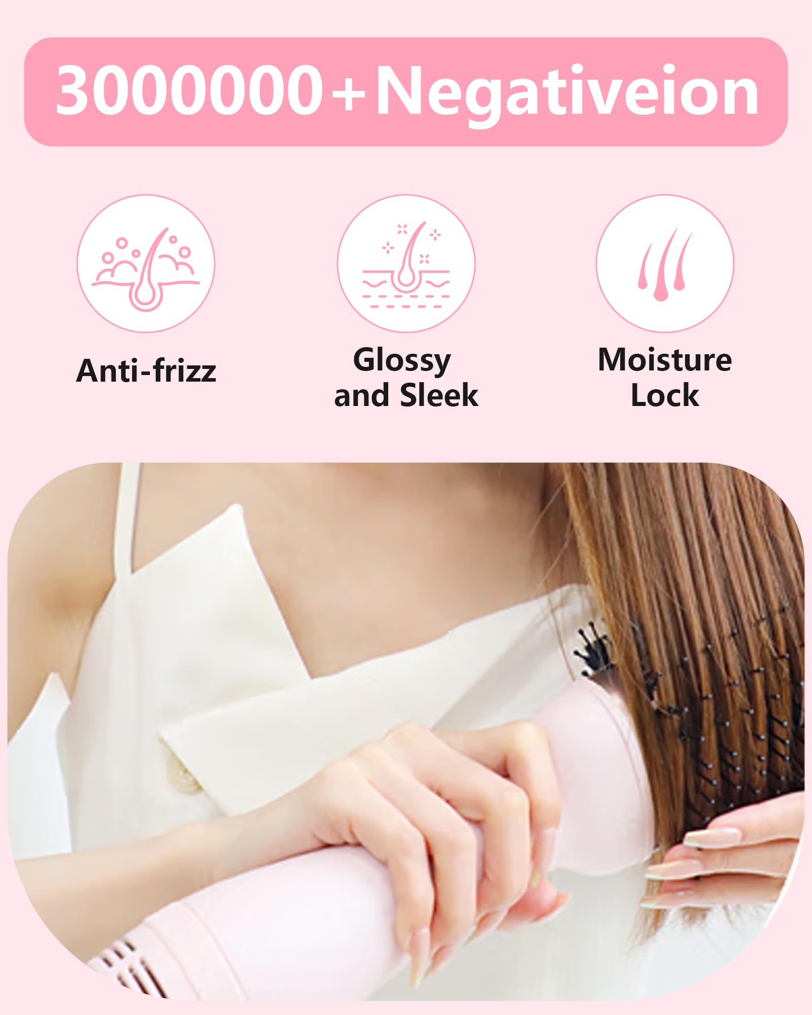 SAOSA hair dryer brush showing ceramic titanium barrel for even heat.
