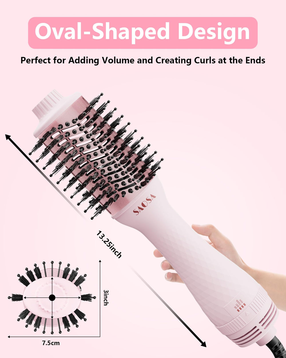 SAOSA hair dryer brush ETL-certified safety for reliable home use.