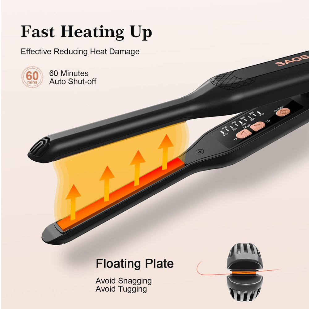 SAOSA Pencil Flat Iron auto shut-off feature enhances safety when idle