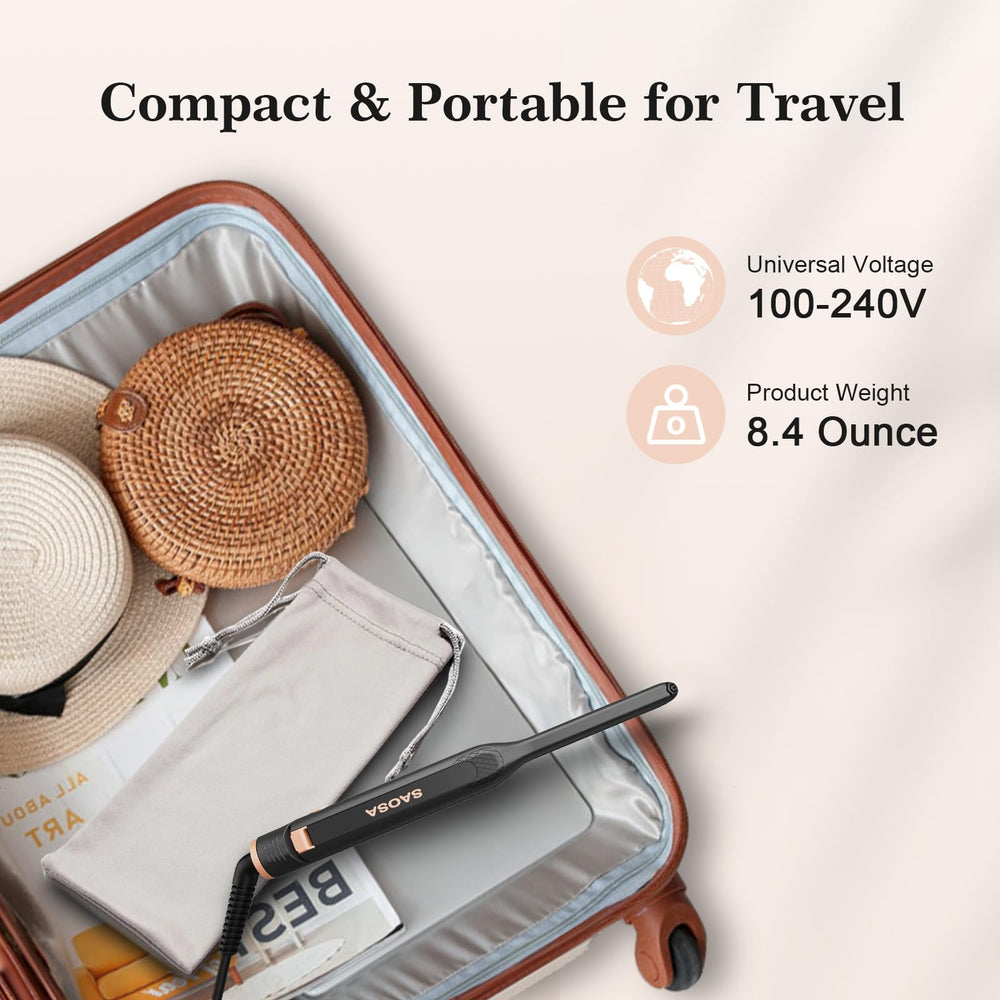 SAOSA Pencil Flat Iron travel pouch demonstrates secure storage for trips