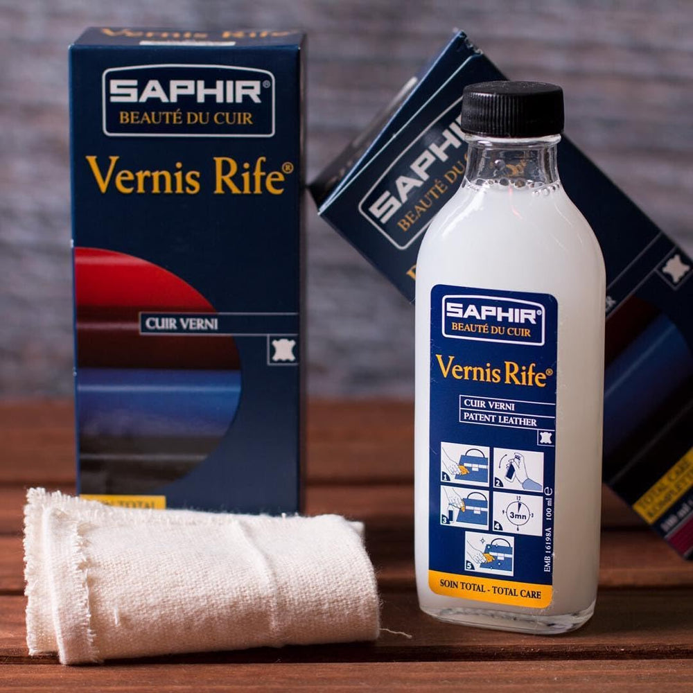 SAPHIR Vernis Rife multi-use application across shoes, bags, jackets