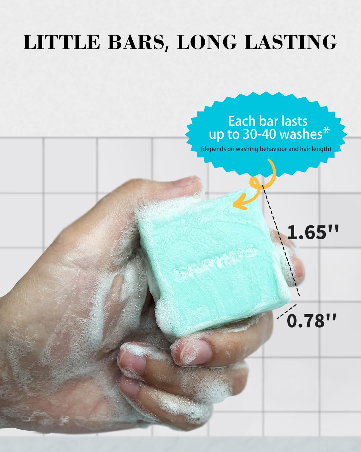 SAPHUS 6pcs travel-size bars on-the-go hair care and dandruff control.