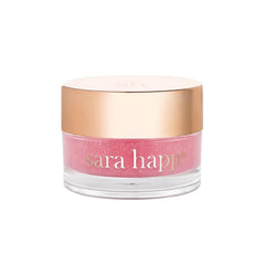 Sara Happ Lip Scrub Pink Grapefruit jar shows grapefruit-scented exfoliation for smoother lips.