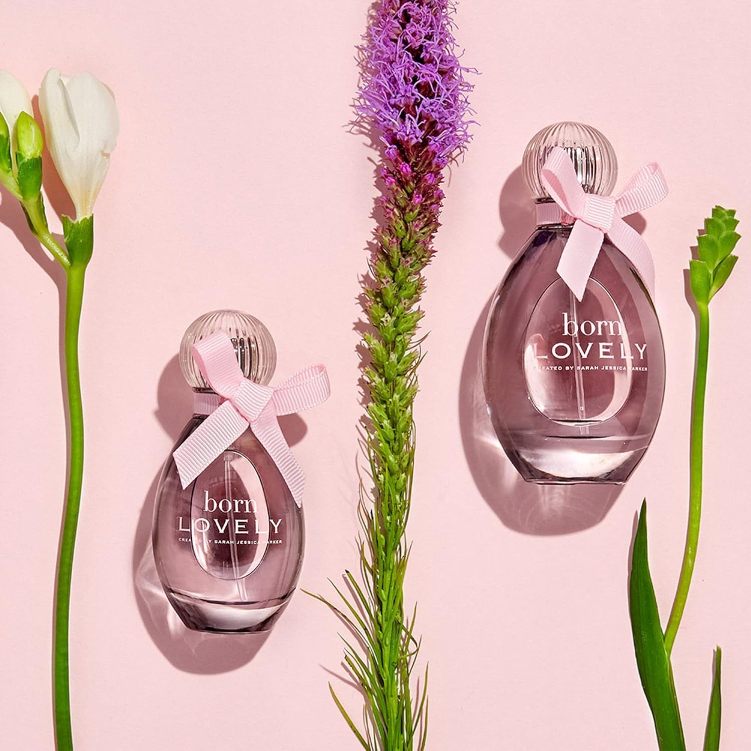 Sarah Jessica Parker Born Lovely glass atomizer detail suggesting premium, long-lasting fragrance experience