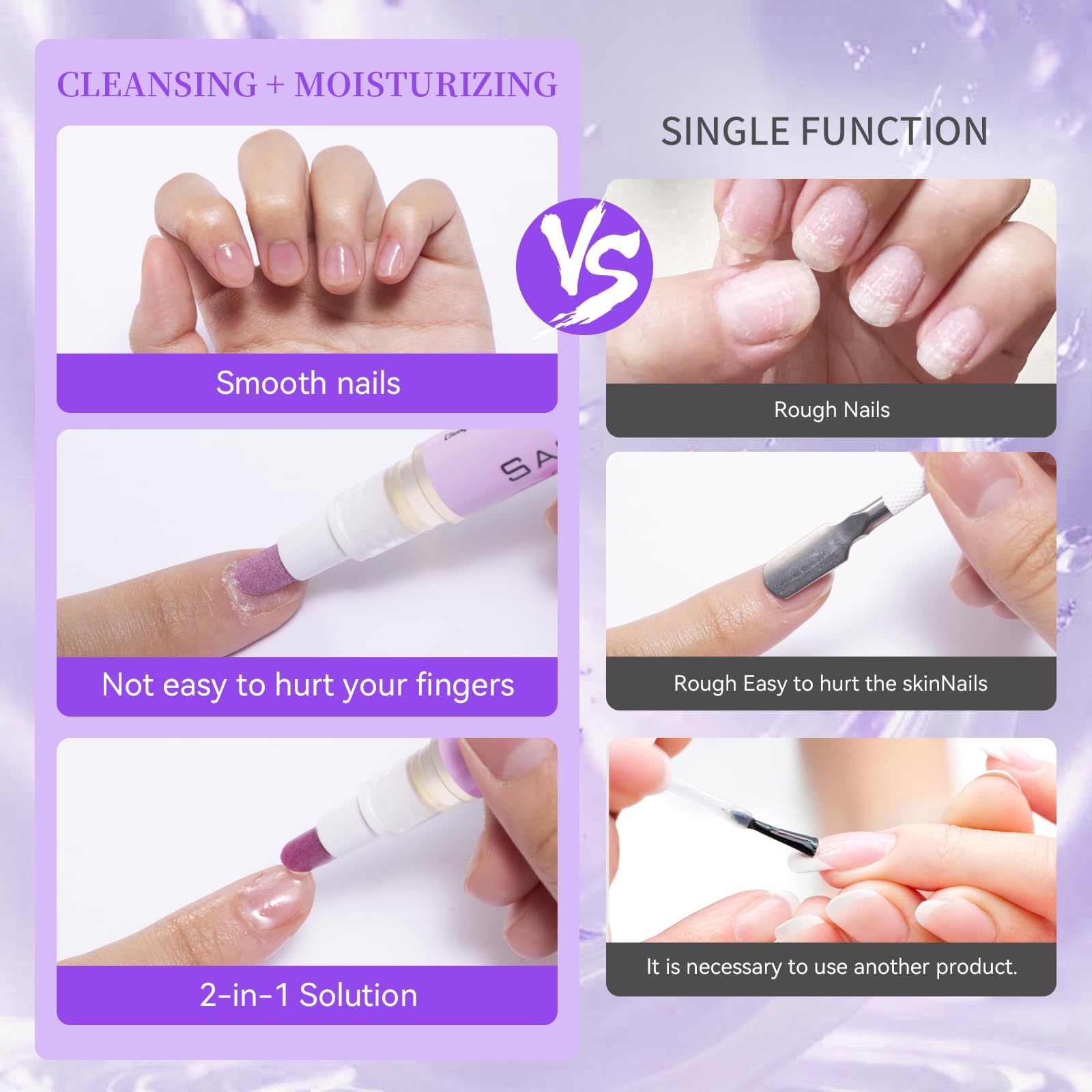 SASSYTIP Oil Pen dispense action in rose-lavender, delivering nourishing moisture on-demand.