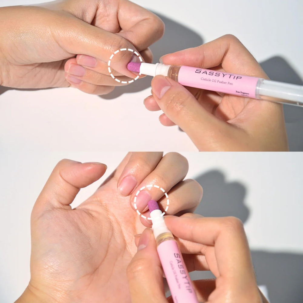 SASSYTIP On-the-go nail care travel size showcases compact design for quick touch-ups.