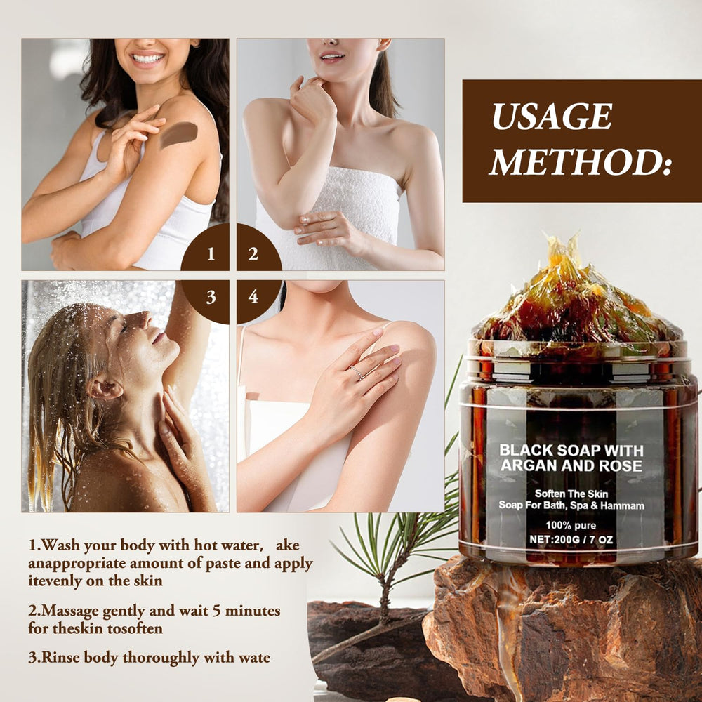 Satasiam Morocco Black Soap foamy lather delivers luxurious cleansing
