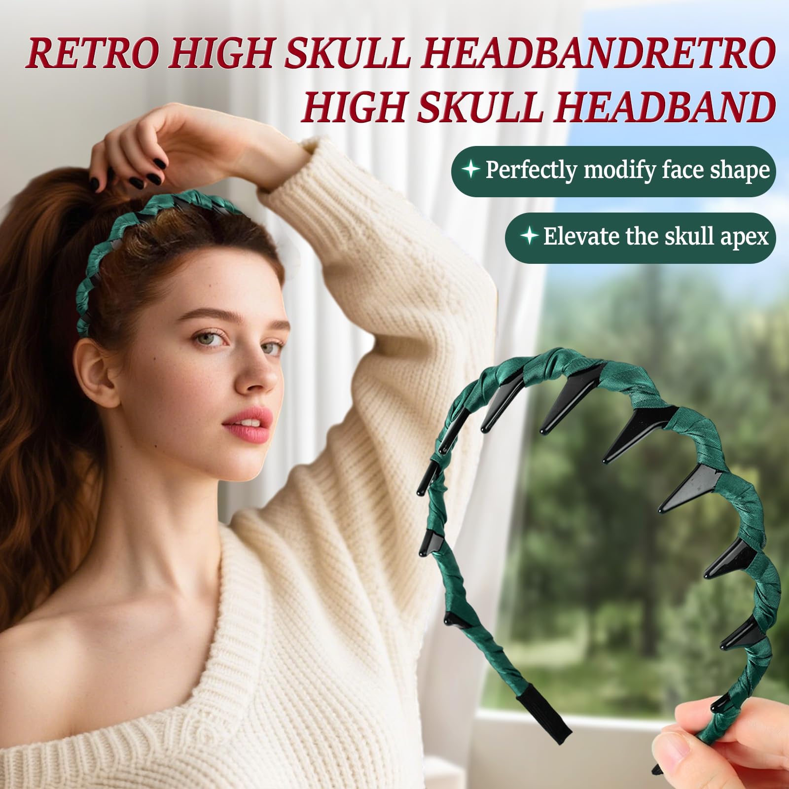 Satasiam Vintage High Cranium Hairband side view showing lightweight comfort for all-day wear.