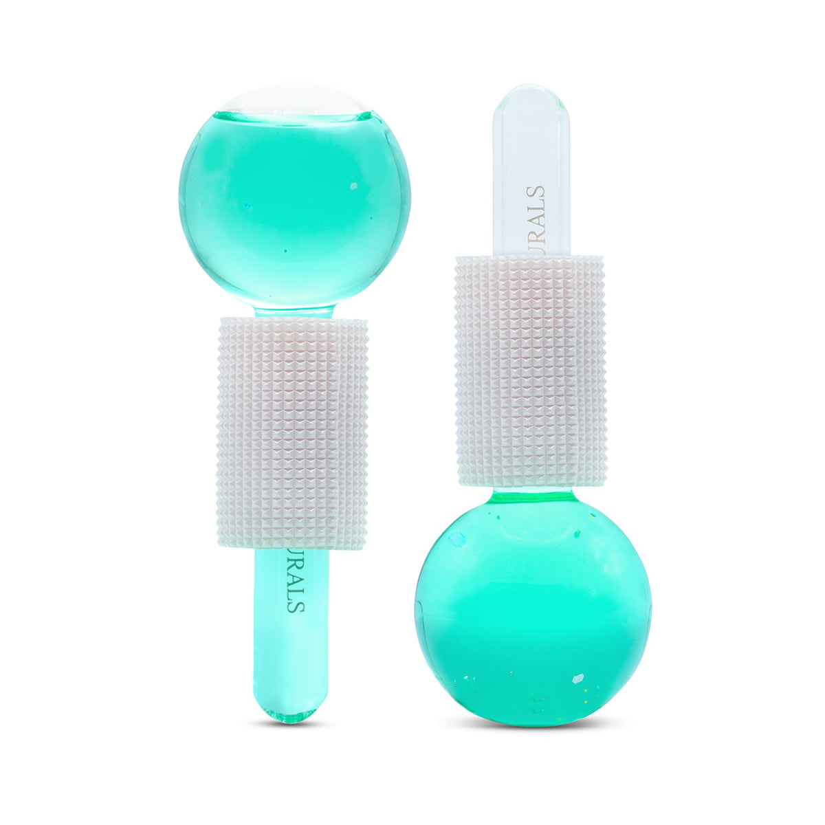 Satavi Naturals Beauty Ice Globes glass detail highlights premium glass for soothing cold therapy