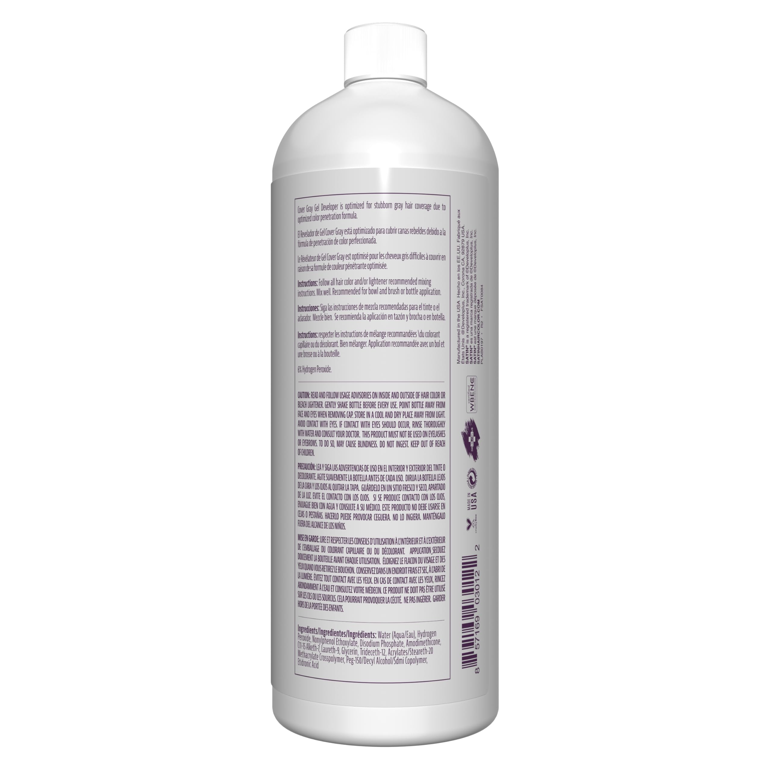 Satin oxide developers mixing in bowl, ideal for even, ultra vivid color results.
