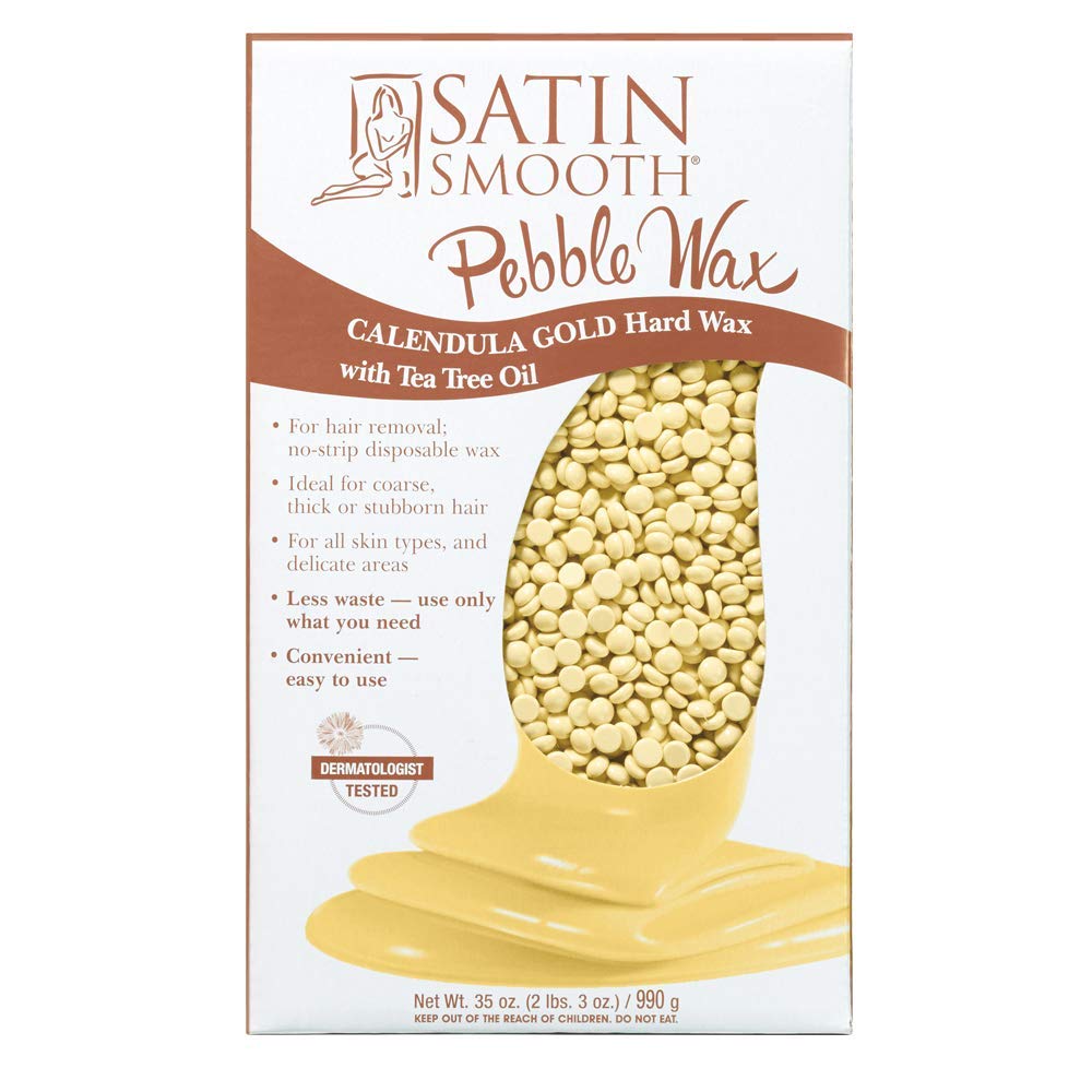 SATIN SMOOTH Calendula Gold wax beads ready to melt for gentle hair removal.