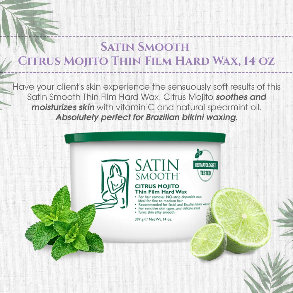 Satin Smooth Citrus Mojito skin soothing-ingredients highlight natural vitamin C and spearmint for sensitive skin.