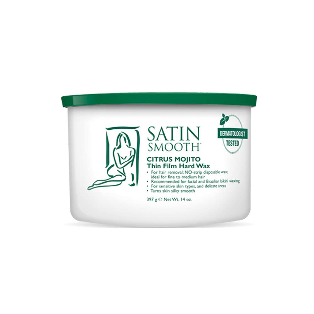 Satin Smooth Citrus Mojito wax pour shows easy-to-pour texture for precise application.
