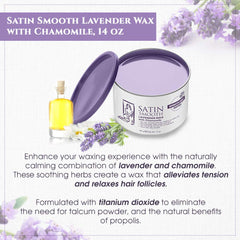 SATIN SMOOTH Lavender Wax body illustrates versatile use on larger areas
