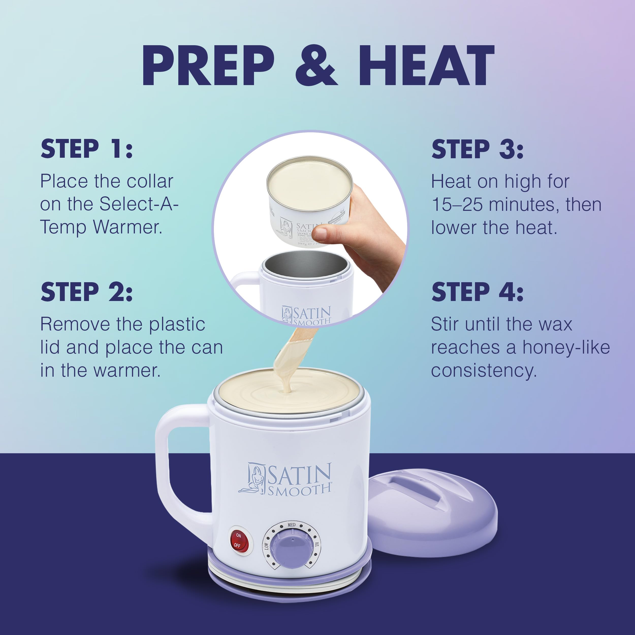 SATIN SMOOTH Select-A-Temp pre-wax care product for skin preparation