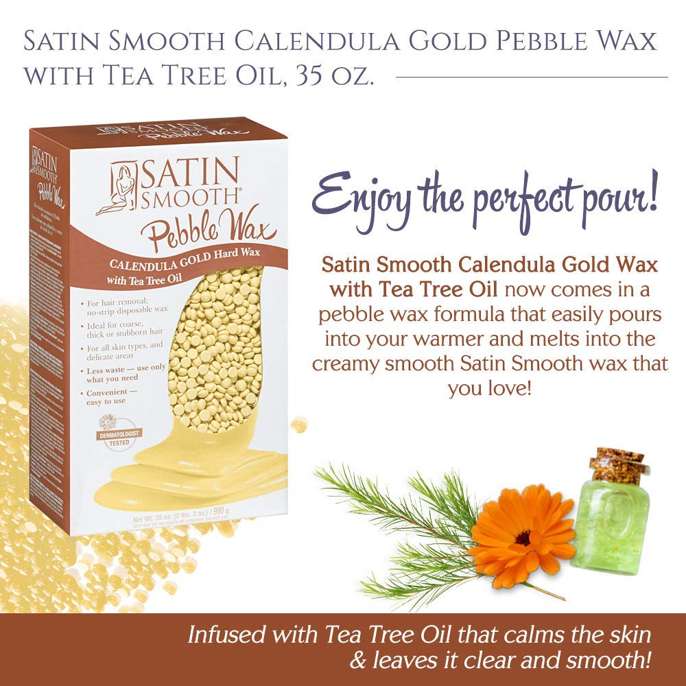 SATIN SMOOTH wax pebbles melting evenly for controlled sessions.