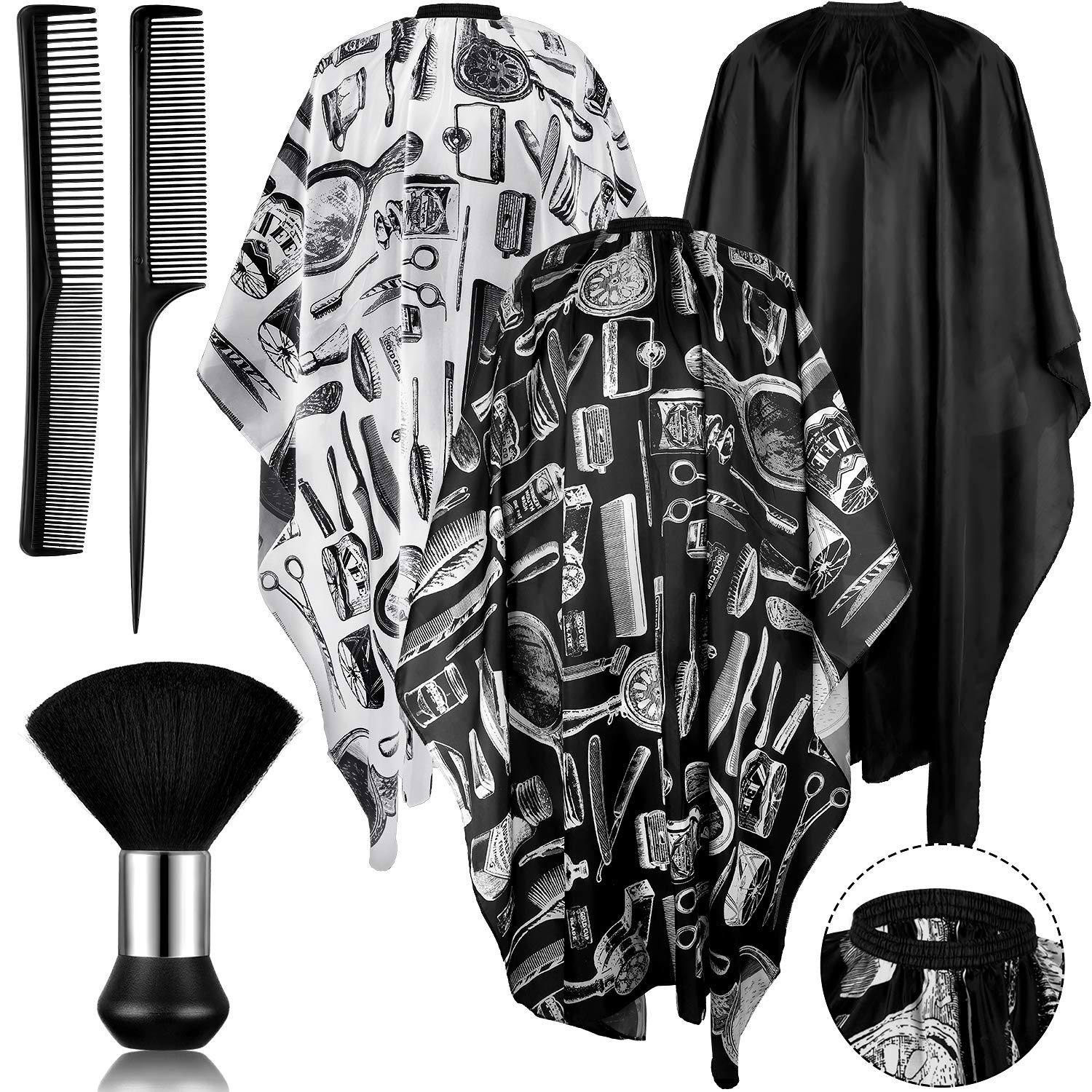 SATINIOR cape waterproof soft fabric with adjustable neck closure for mess-free haircuts