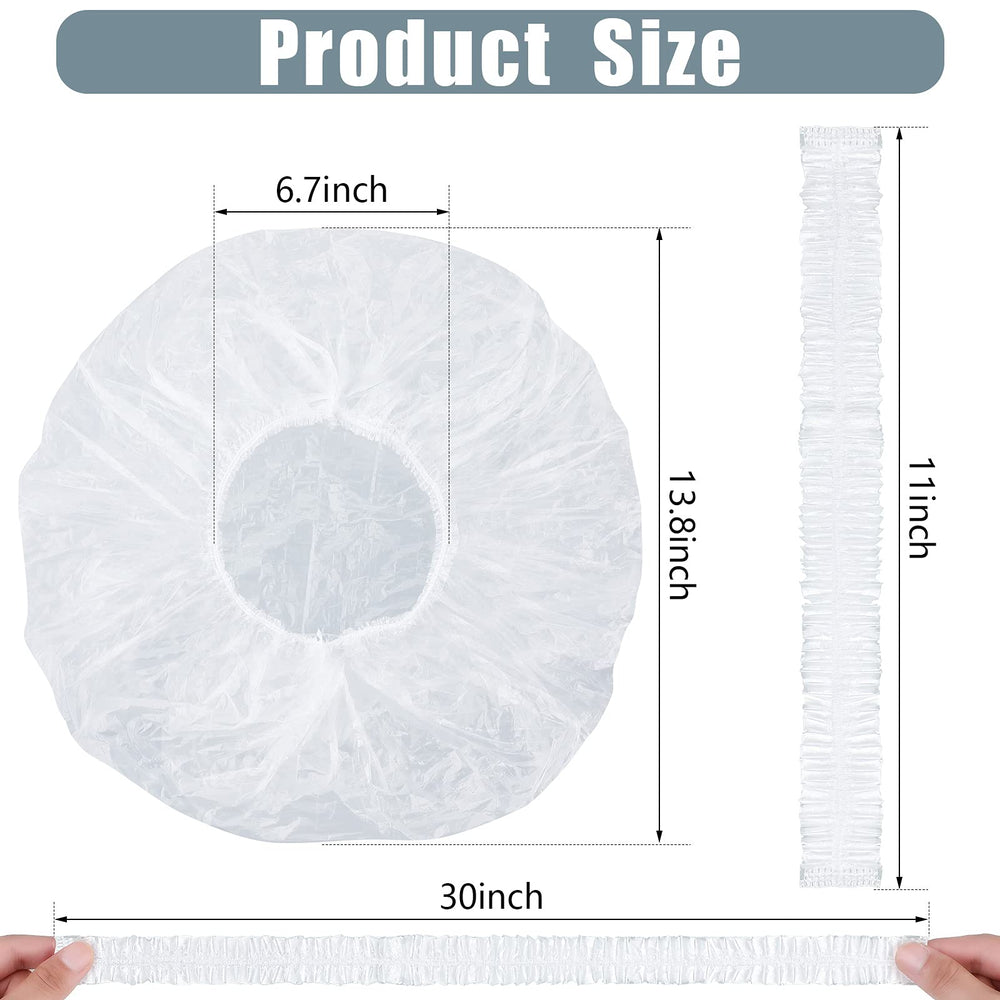 SATINIOR long clear shower cap provides full coverage for thick hair