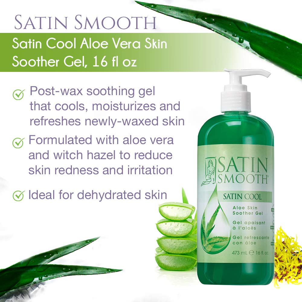 SATIN SMOOTH Aloe Vera Gel professional-size bottle for multiple waxing sessions