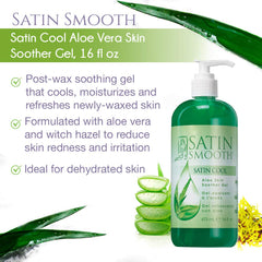 SATIN SMOOTH Aloe Vera Gel professional-size bottle for multiple waxing sessions