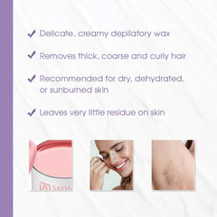 SATIN SMOOTH Deluxe Cream Wax bikini area offers precise waxing with skin-friendly formula.