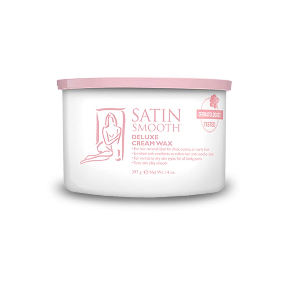 SATIN SMOOTH Deluxe Cream Wax for face delivers smooth removal for textured hair, benefiting sensitive skin.