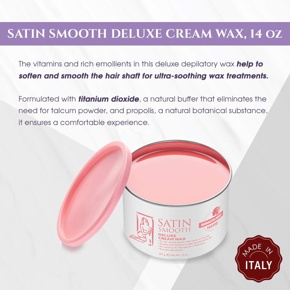 SATIN SMOOTH Deluxe Cream Wax textured hair solution for African American and Latino clients.