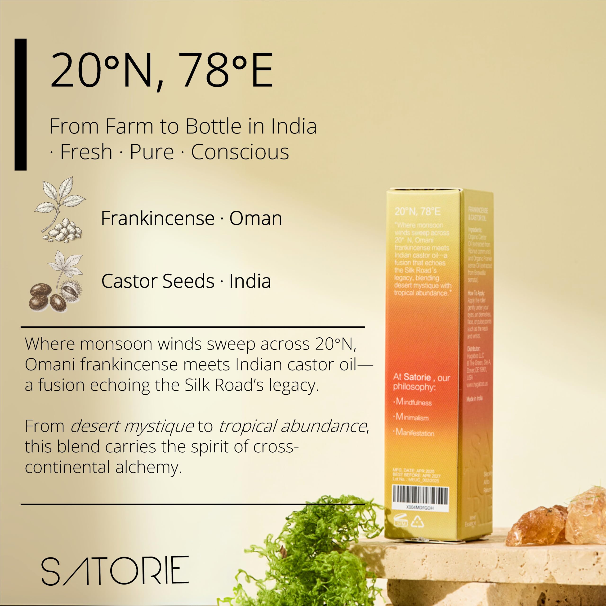 Satorie Anti-aging botanical blend for deep hydration.